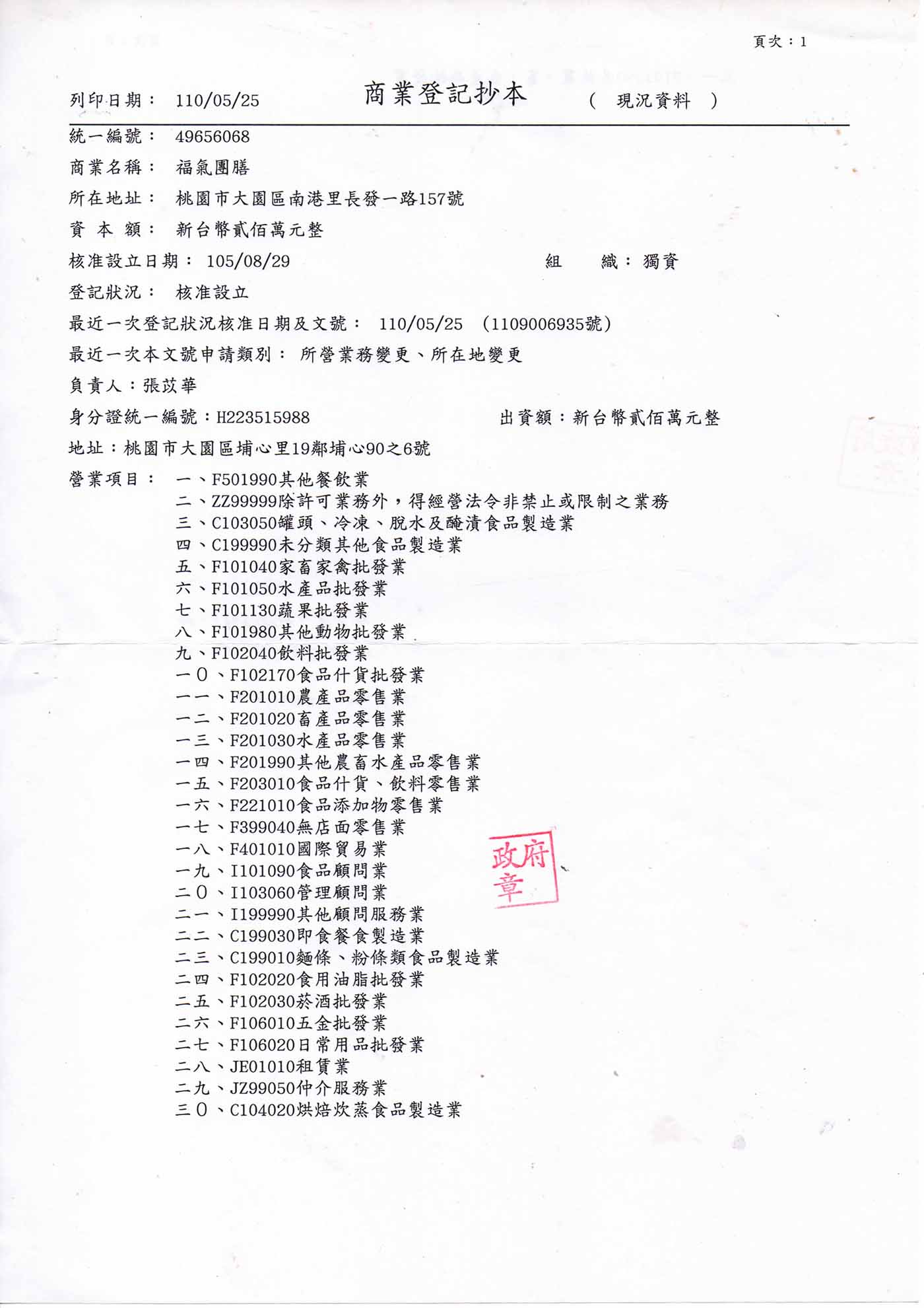 福氣團膳 營業登記03